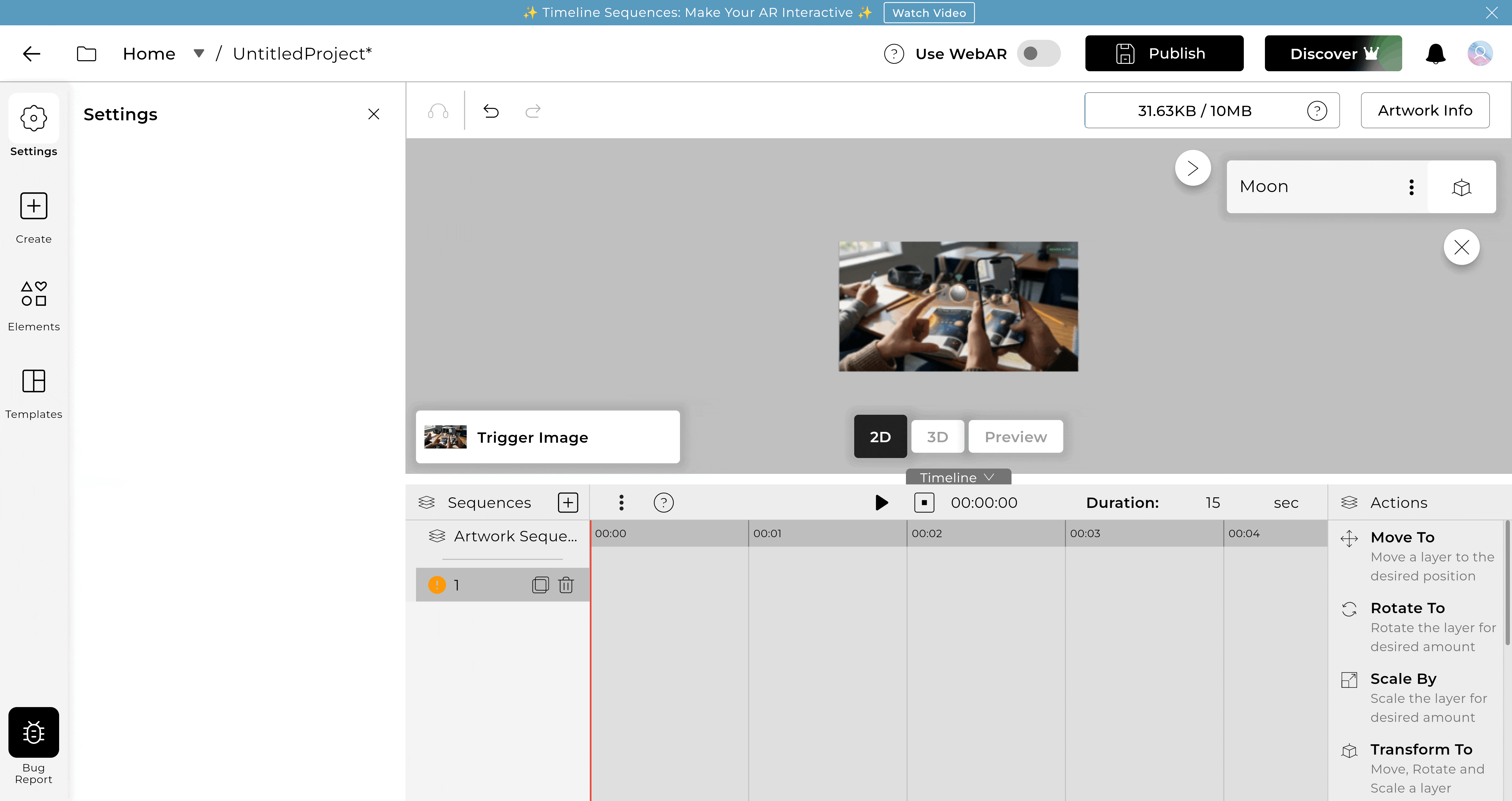 Connecting one sequence to another with a tap interaction